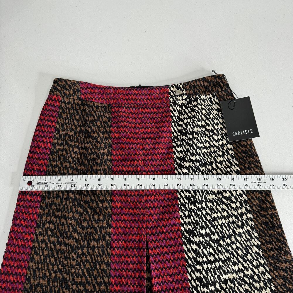 Carlisle Skirt Womens 4 Brown Loom Pattern Tweed A-Line Abstract Office‎ Luxury - Picture 12 of 15